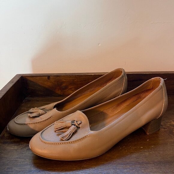 Bravo Java Tan Leather Heeled Loafers - Picture 3 of 6